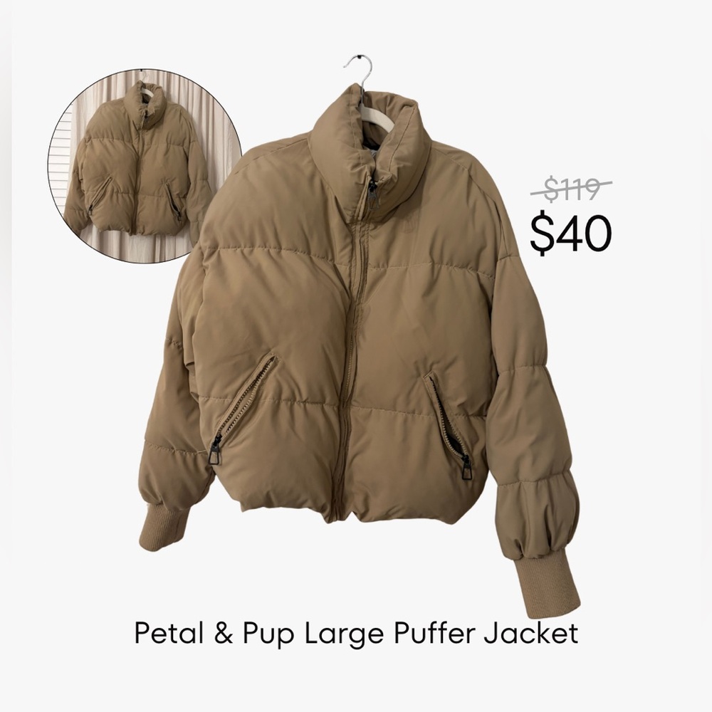 Petal & Pup Brown Puffer Jacket